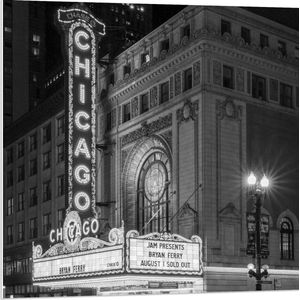 Forex - ''Chicago'' Bord (zwart/wit) - 80x80cm Foto op Forex