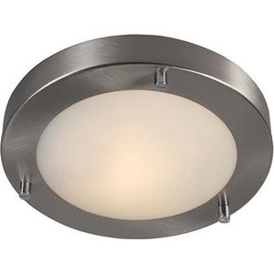 QAZQA yuma - Design Plafondlamp voor buiten - 1 lichts - Ø 180 mm - Staal - Woonkamer | Slaapkamer | Keuken