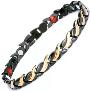Narvie - Helende Armband - Dames Magneet Armband - Gezondheidsarmband - Zwart/goud