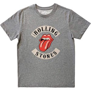 The Rolling Stones - Biker Tongue Heren T-shirt - S - Grijs
