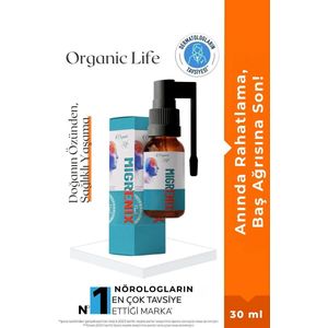 Organic Life - Migrenix 30ML Spray | Helpt Tegen Migraine | Kruidenmengsel Spray | Effectief | opluchtend | 30 ml
