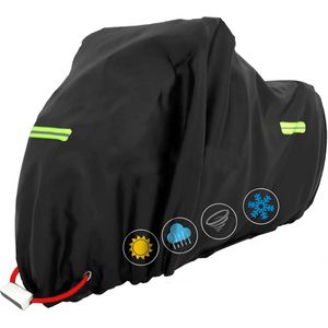 White-Label® Motorhoes Waterdicht Buiten - Scooterhoes - Universeel - Zwart met Zilver