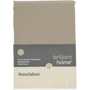 Briljant Home Hoeslaken Jersey 180 x 200 - Stonegreen