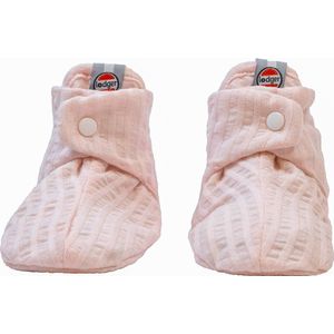 Lodger Baby Pantoffels Maat 16 Roze Zacht Katoen Drukknoopsluiting 3-6M Slipper Seersucker