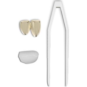 Verwijderbare metalen hiphop grillz in goud en zilver voor mannen en vrouwen, stijlvolle tandenbrace voor een opvallende look en comfortabele pasvorm