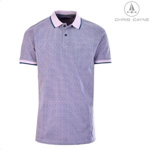 Polo 3037 lila pique KM Chris Cayne - maat L