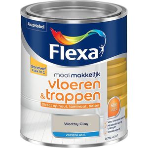 Flexa - Mooi Makkelijk Vloeren & Trappen Zijdeglans - Muurverf - Worthy Clay - Mengverf - 0,75 Liter