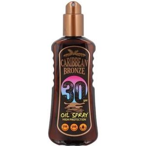 Caribbean Bronze Zonneolie-spray SPF 30 | 1x 200 ml - Zonneolie Hoge Bescherming - Zonnebrand | Beachproof - Vegan