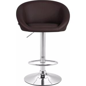 In And OutdoorMatch Luxe Barkruk Rick - Midnight Brown - Dark Brown - Gestoffeerde Zitting - Voetensteun - Zithoogte 86-106 cm - Ergonomische barstoelen - In hoogte verstelbaar - Set van 1 - Met Rugleuning - Voor Keuken en Bar