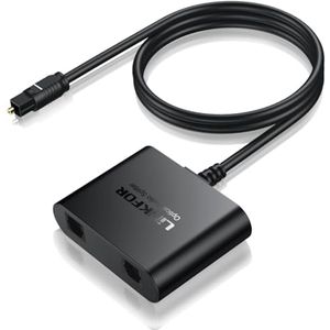 Audio-splitter 1 naar 2 - Digitale TosLink Glasvezel Splitter met 3,3 voet Kabel