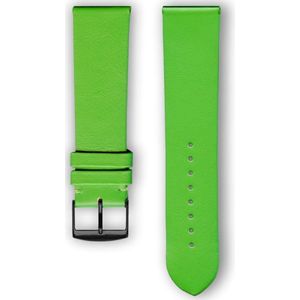 Groene (lazer) lederen horlogeband (made in France) Frans leder 24 mm