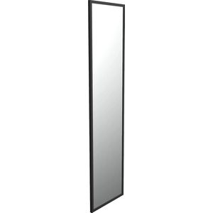 UNIQUE DESIGN en chroom wandspiegel rechthoekig, met gepoedercoat aluminium frame, glad spiegelend oppervlak, 2 cm diep, eenvoudig horizontaal of verticaal te installeren, 120x60 cm, zwart