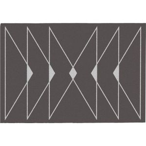 OZAIA Geometrisch tapijt met lurex-afwerking - 160 x 230 cm - Taupegrijs - TROZIA L 230 cm x H 1.6 cm x D 160 cm