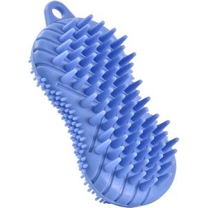 Lichaamsborstel | siliconen lichaamsborstel | babybad siliconenborstel | exfoliërende lichaamsborstel voor het wassen van haar en baden | multifunctionele massageborstel | blauw en roze