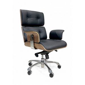 OHNO Furniture Oslo Bureaustoel - stoel, bureaustoel, kantoormeubels, kantoorstoel, Zwart, Walnoothout