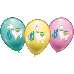 18x stuks Lama/alpaca thema ballonnen - Dieren thema feestartikelen/versieringen