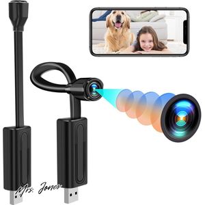 Mrs. Jones Stealth-X Spy Camera Wifi-bewakingscamera Bewegingsdetectie Thuis/kantoor Zicht op afstand .