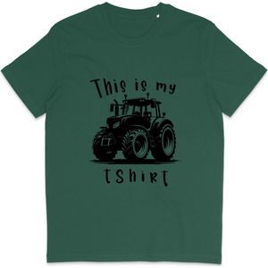 Grappig T Shirt Heren en Dames - This Is My Tractor T Shirt - Groen - L