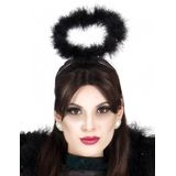 FIESTAS GUIRCA, S.L. - Zwarte engel haarband met halo voor volwassenen - Accessoires > Haar & hoofdbanden