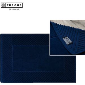 The One Towelling Badmat Ultra - Extra dikke Douchemat - 100% Zacht katoen - 60 x 95 cm - Velours - Navy