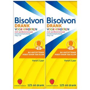 Bisolvon Drank Voor Kinderen Aardbeiensmaak - 2 x 125 ml