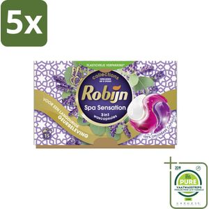 5 x Robijn - 3-in-1 Spa Sensation - Wascapsules - 15 Wasbeurten - Grootverpakking - Wascapsules - Wasmiddel - Kleurwas - Wasverzachter - Geur