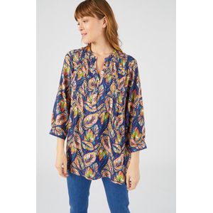 Damart - Soepele tuniek met botanische print - Dames - Blauw - 40