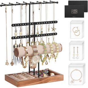 Sieradenhouder met ringbasis - Elegante sieradendisplaystandaard voor kettingen, oorbellen, ringen en armbanden