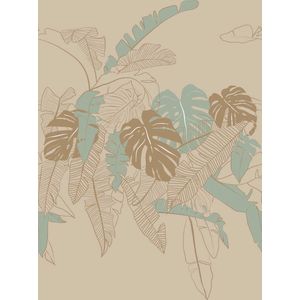 Livingwalls House of Turnowsky - Behang - Beige Groen - Vliesbehang - 10,05 m x 0,53 m