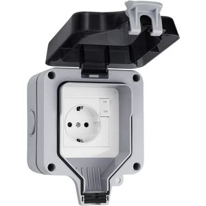 EXCITAT Waterdichte contactdoos - Buitenstopcontact enkel - IP66 waterdicht - Geschikt voor keukens, badkamers, garages, zwembaden en tuinen