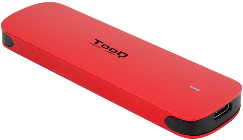 TOOQ - TQE-2201R Externe SSD-behuizing - Rood - Aluminium
