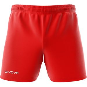 Short Givova P018, korte broek rood, maat L, geborduurd logo !