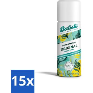 15 x Batiste - Classic Clean - Droogshampoo - Koele en Schone Geur - Verfrist en Geeft Grip - 50ml - Droogshampoo - Haarverfrissend - Haaropfrissen - Sport Haar - Haar Styling