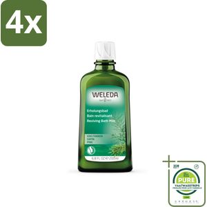 WELEDA - Verkwikkingsbadmelk - Zilverspar - 200 ml - Voordeelverpakking - 4 stuks - Zilverspar badmelk - Ontspannend bad