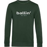 Heren Sweaters met Ballin Est. 2013 Basic Sweater Print - Groen - Maat XS
