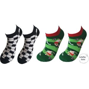 Verjaardag cadeau - Voetbal Sokken - Sneaker sokken - Mismatch - Sneaker - Leuke sokken - Vrolijke sokken - Luckyday Socks - Sokken met tekst - Aparte Sokken - Socks waar je Happy van wordt