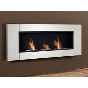 Sfeerhaard L (136cm) RVS bio ethanol haard