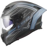 LS2 FF807 Dragon integraalhelm Subic mat blauw petrol carbon zwart XL