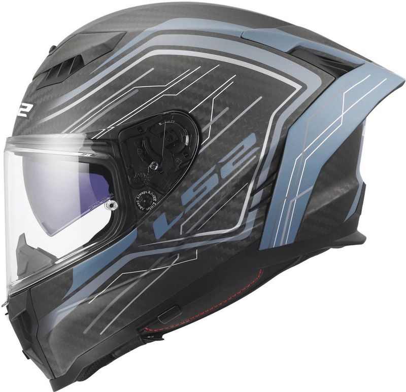 LS2 FF807 Dragon integraalhelm Subic mat blauw petrol carbon zwart XL