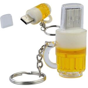 Ulticool USB stick Bierglas - 128 GB - Drank - Bier - Geel - grappige gadgets - cadeau mannen gadget
