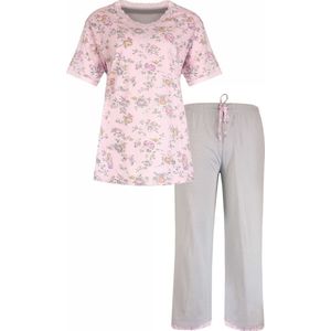 Tenderness Dames Pyjama Set - Korte Mouwen - Katoen - Roze - Maat S