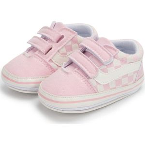 Baby schoentjes - babysneakers van Completebabyuitzet - klittenband met veter - Schoenmaat 18-19 – 0-6 maanden (11cm) - Roze
