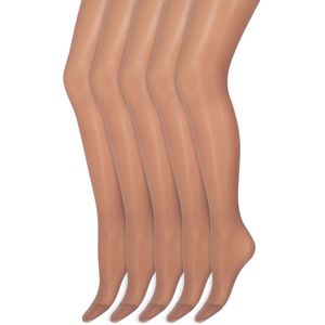 Grote maten panty | Niet gevormd | 30 Denier | Merk: Marianne | Maat: XL t/m XXXL | Kleur: Perle | 5 Paar