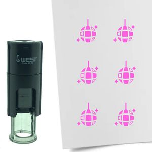 CombiCraft Stempel Discobol 10mm rond - roze inkt