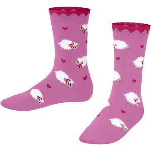 FALKE Cute Sheep gedessineerd katoen viscose sokken kinderen rood - maat 35-38