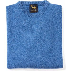 Osborne Knitwear Trui met ronde hals - Sweater heren in Lamswol - Pullover Heren - River - XL