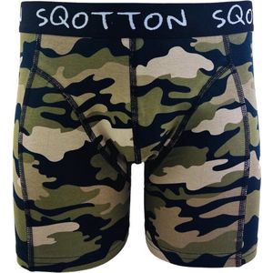 Boxershort - SQOTTON® - Camouflage - Groen - Maat XXL