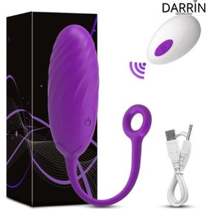 Draagbare Mini Vibrator Ei voor Vrouwen (Paars) - Clitorale Stimulatie - 10 Levels - G-spot - Vibrator voor Vrouwen - Seksspeeltje voor Koppels - Draadloze Afstandsbediening - Volwassen Seksspeeltje en Stimulator - Vibrerende Ei