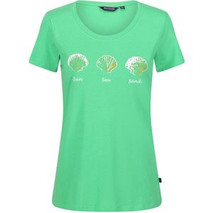 Het Regatta Filandra VI T-shirt met korte mouwen - dames - Coolweave - katoen - Groen