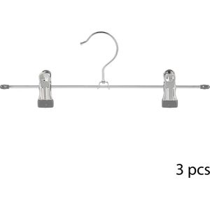 Set van 3x stuks metalen kledinghangers voor broeken 30 x 11 cm - Kledingkast hangers/kleerhangers/broekhangers